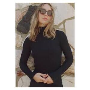 Eros Sparkle Mock Neck Classic Pullover S Black